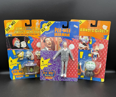 LOT OF 3 Pee-Wee's Playhouse Matchbox 1988  Action Figures Jambi Puppet Band