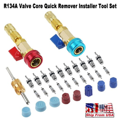 #ad #ad Car A C R134A System Valve Core Quick Remover Installer Tools High Low Pressure $27.07