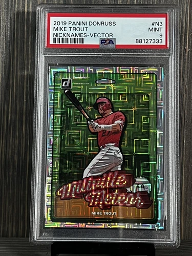 2019 Donruss Nicknames Vector #N-3 Mike Trout PSA 9 Los Angeles Angels