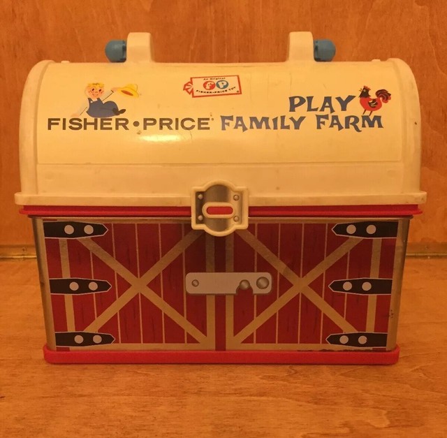 Fisher Price Family Play Farm Carrier Lunch Box Mattel 2008 eBay