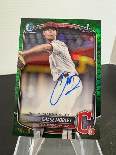 2025 Bowman Chase Mobley #CPA-CMY 1st Reptilian Green Chrome Auto 76/99 CB91
