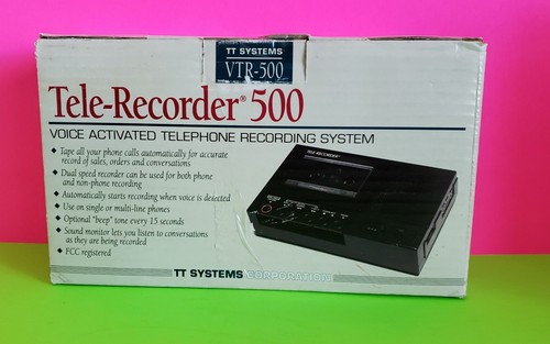 USED TT SYSTEMS VTR- 500 TELE-RECORDER 500 VOICE ACTIVATE TELEPHONE RECORDING
