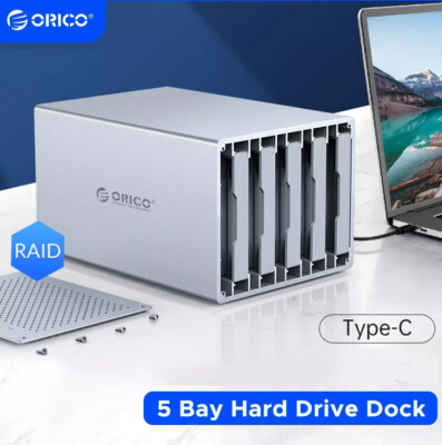ORICO 5 Bay  Hard Drive Docking Station W/RAID Type-C for 2.5/3.5in SATA HDD/SSD