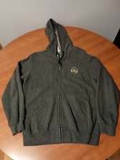 Lauren Ralph Lauren Womens Small Hoodie Sweatshirt Full Zip Grey Cotton Fleece