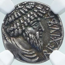 KINGDOM OF NUMIDIA King JUBA I Ancient SIlver Greek Roman Style Coin NGC i87186