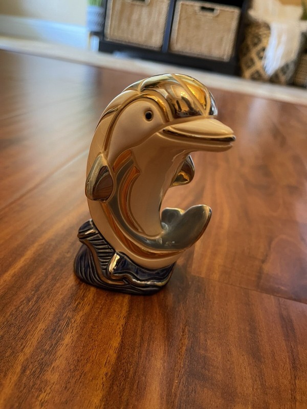 rinconada dolphin figurine, Silver Anniversary Collection, Handmade, Christmas
