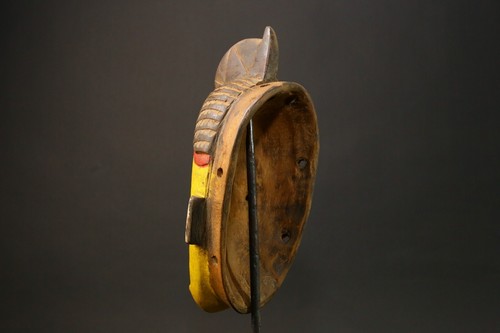 Vintage African Baule Ndoma Mask Hand Carved Wood Painted Ritual Original-G2987 - Photo 7/24