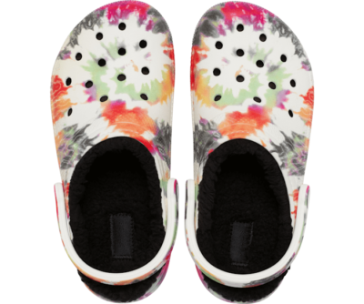 NWT Crocs CLASSIC LINED TYE DYEBLACK/MULTI SLIP ON Clogs  display picture 3