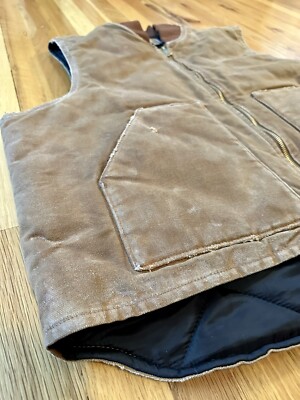 Carhartt V02 BRN Men's XXL Quilt Lined Duck Canvas Waxed Vest