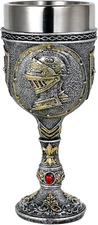 Medieval Armor Knight Wine Goblet - Renaissance Royal Warrior Chalice Drinkware