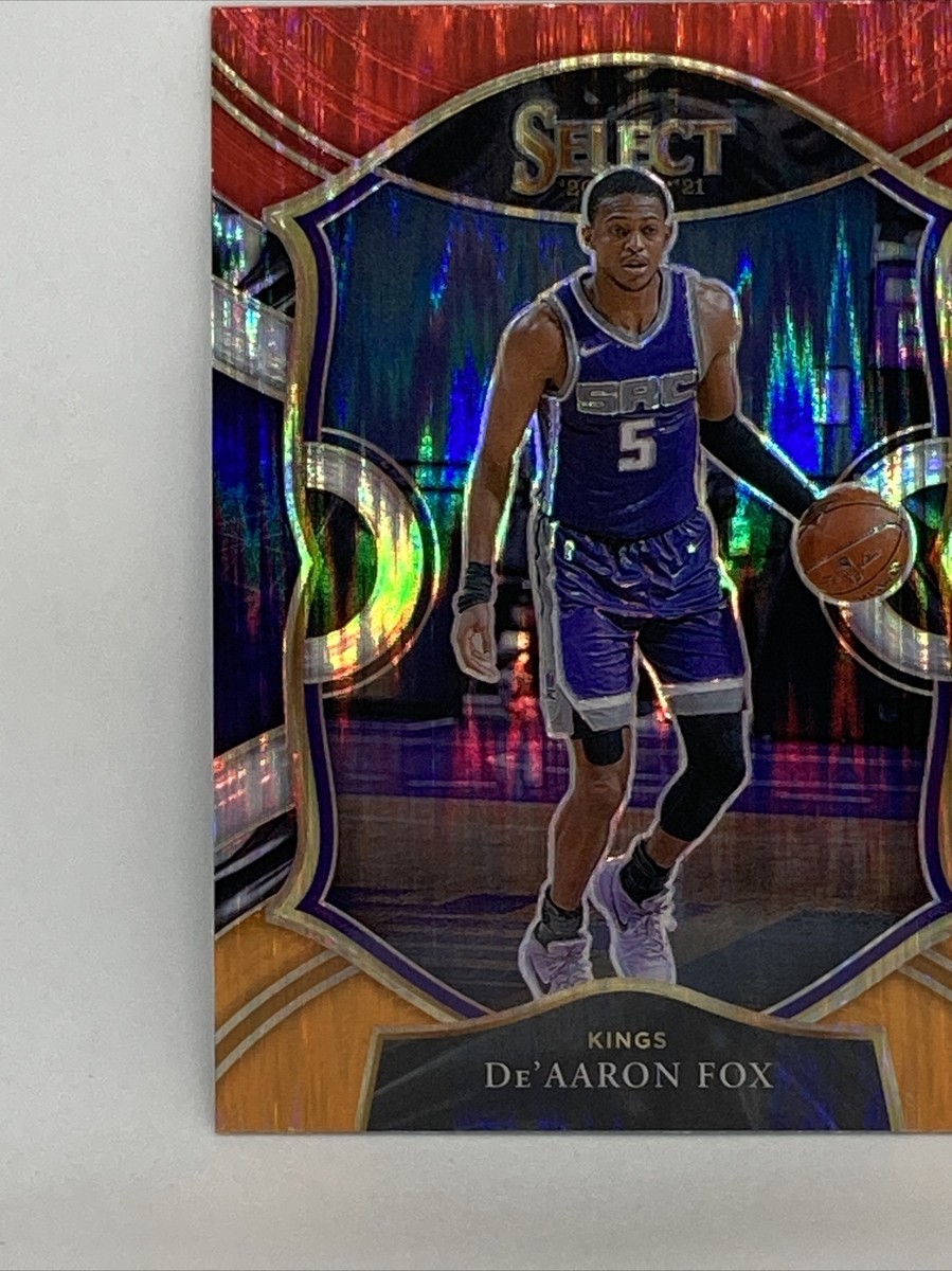 De'Aaron Fox Red White Orange Prizm 2020-21 Panini Select