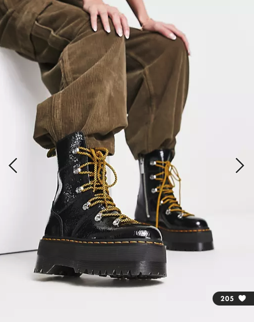 靴 Dr.Martens GHILANA MAX DR. MARTENS GHILANA MAX DISTRESSED PATENT LEATHER PLATFORMS MSRP