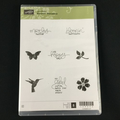 Stampin' Up! BLOOMIN' MARVELOUS Stempelset Sprüche Vogel Schmetterling 8 Stempel - Bild 2 von 5