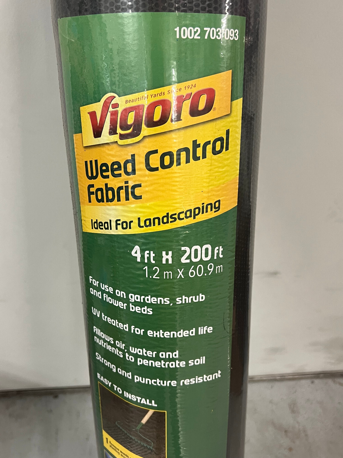 Vigoro 4 Ft. X 200 Weed Barrier Landscape Fabric With Powergrid Heavy