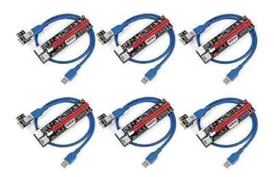 6er Pack Riser Kabel VER.SU-103E PCI-E 16x auf 1x Powered Riser Adapter USB KARTE