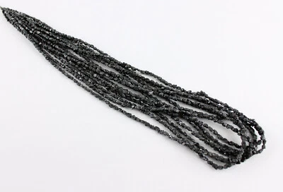 Negro Crudo de Diamante Cadena Calidad Superior Rohdiamant Pepitas Noble Collar - Imagen 1 de 3