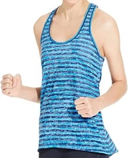 Ideology Womens Burnout Striped yoga workout Tank Top Blue X-Large $29