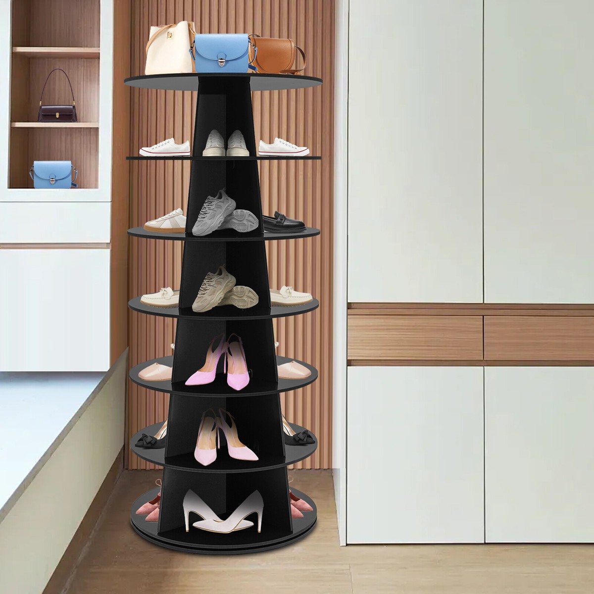 Rotating Shoe Rack, Spinning Shoe Rack, 360° Revolving Shoe