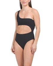 Wilo Asymmetrical Women M One-piece Swimsuit Bathing Suit Black WLSW2409