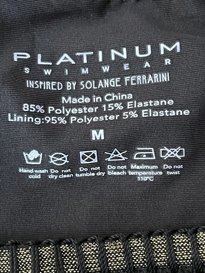 Platinum by Solange Ferrarini Size M Animal Print Gold Trim Bikini Bottom - New - Image 4 of 4