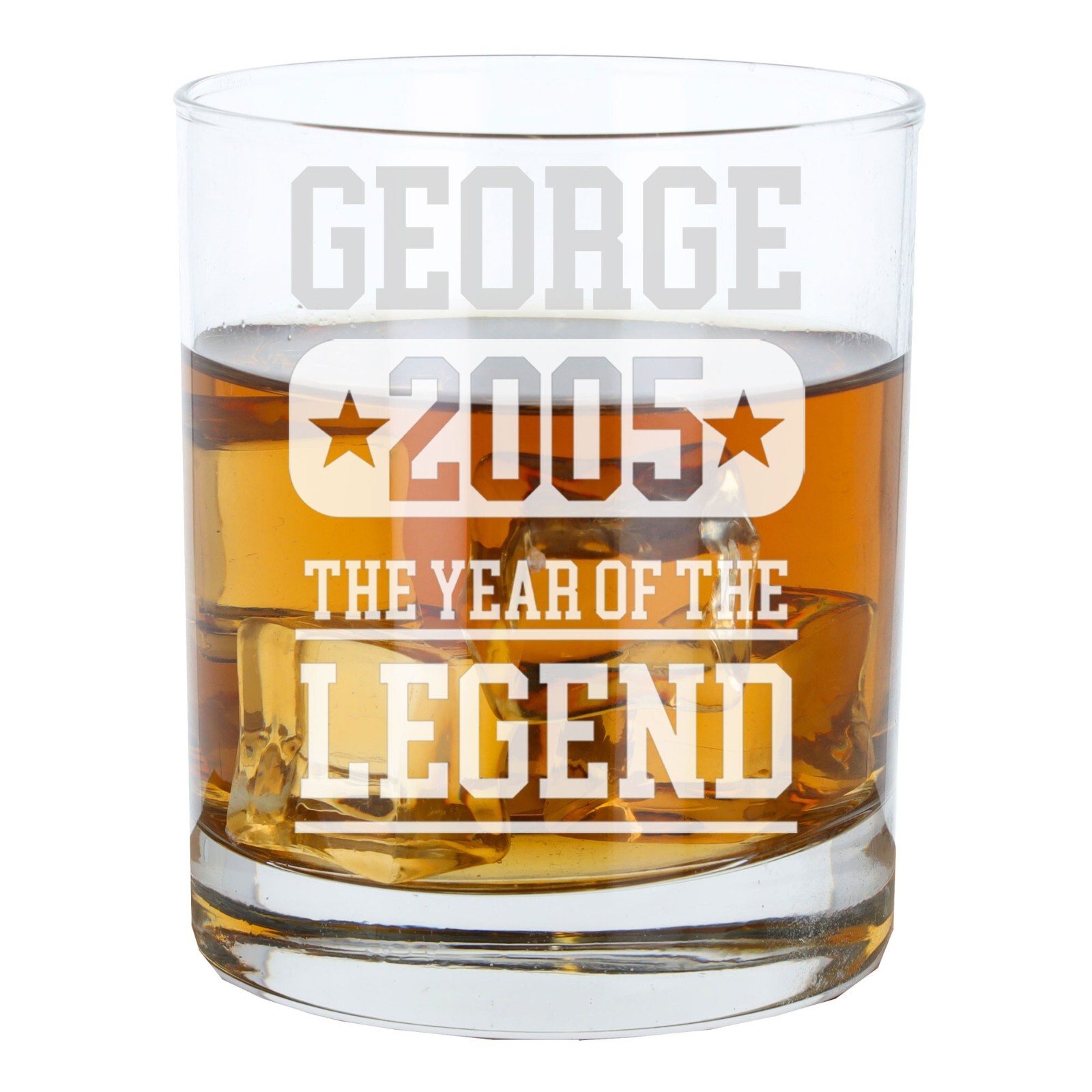Personalised Engraved Whisky Glass Gift for ANY AGE Birthday Legend Year-image