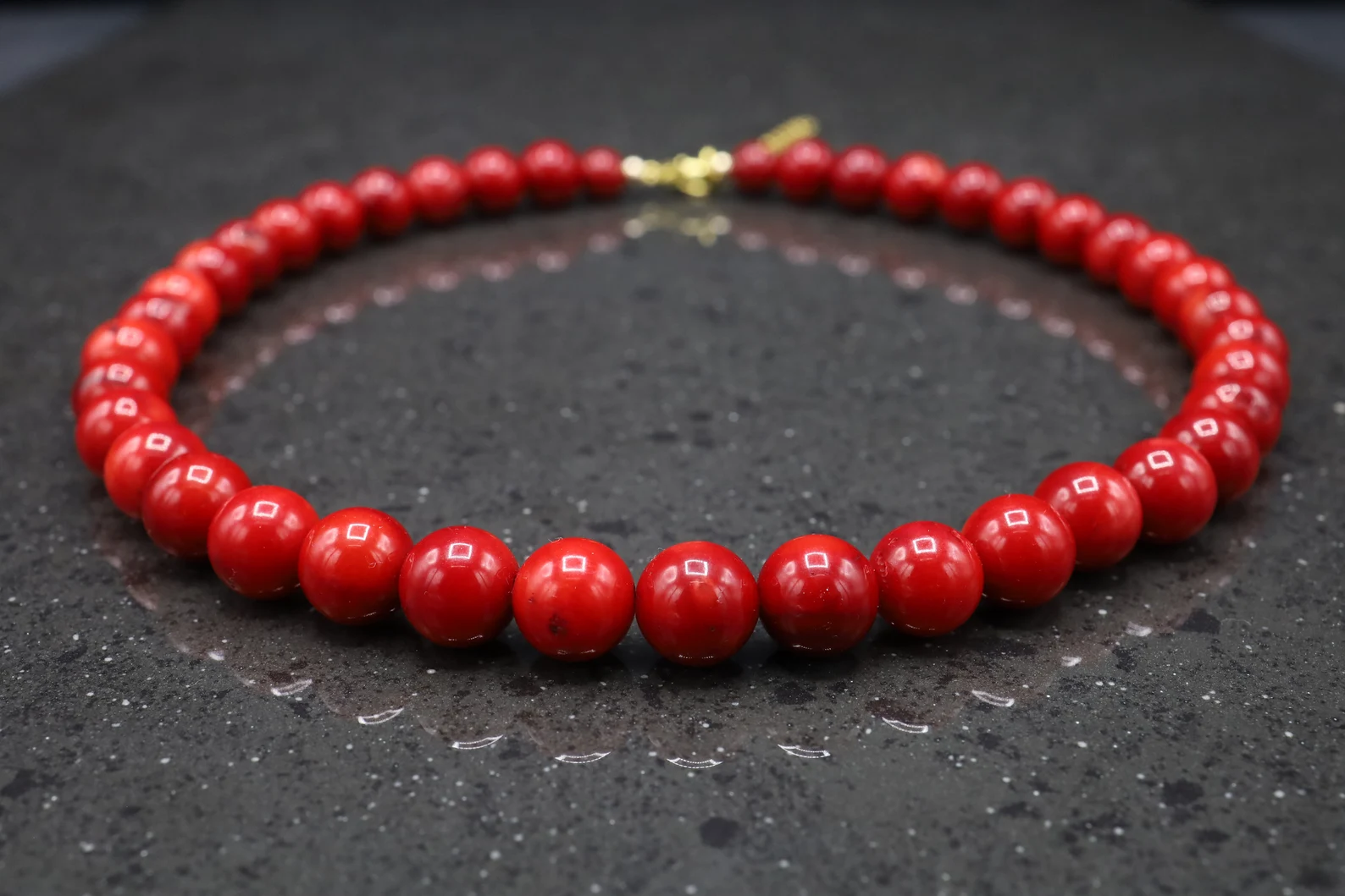 8mm Red Coral Necklace, Coral Choker, Natural Coral Necklace