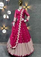 TRADITIONAL WEAR FAUX GEORGETTE LEHENGA CHOLI WITH DUPATTA FOR RECEPTION
