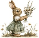 Colourful Cute Peter Rabbit Rose Wall Art Bedroom Motorhome Vinyl Sticker Decal