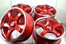 Juego de 4 llantas nuevas 17x7,5 DDR Fuzion rojo pulido labio 17" 5x100 5x114,3