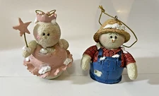 Encore Snow Buddies Character Snowman Ornaments Ballerina and Farmer Lot of 2