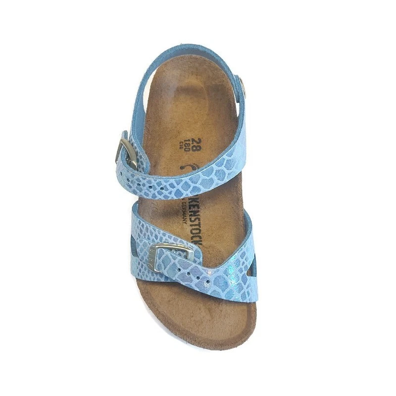 Birkenstock EU 28 Niñas EE. UU. K 10 Jóvenes Rio Niños Birko-Flor Sandalias Azul ESTRECHAS Foto 2 de 4