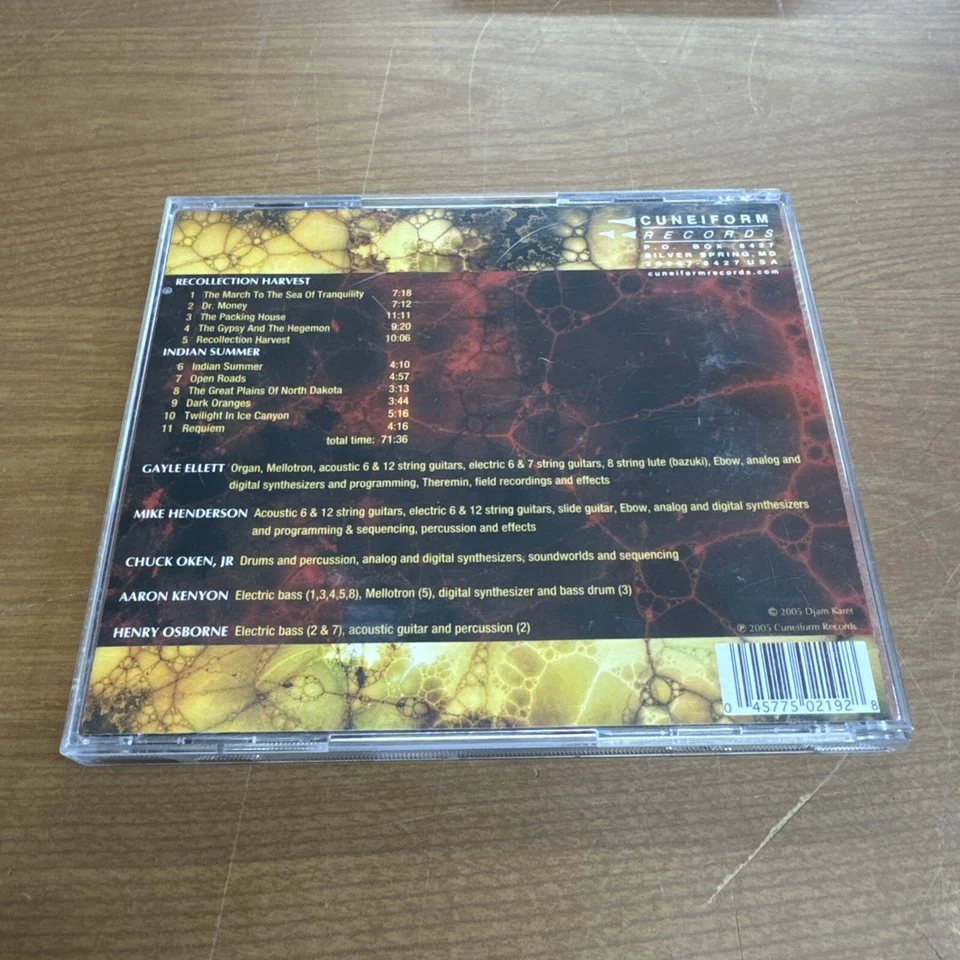 Djam Karet - Recollection Harvest CD ~ 2005 Cuneiform Records ~ Electronic PROG Foto 3 de 3