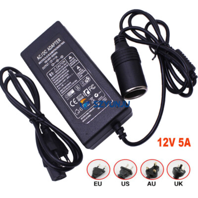 Car cigarette lighter AC 110V 220V to DC12V 5A power adapter converter  inverter