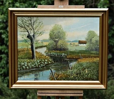 Erik YTTING (1921-2000) - summer rural landscape with river, oil painting