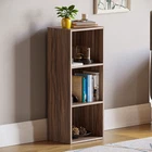 Oxford Bookcase 3 Tier Cube Shelf Storage Display Wood Stand Furniture Walnut