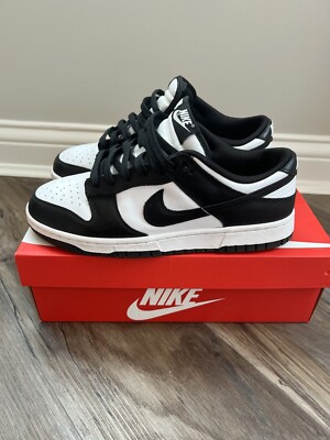 MENS NIKE PANDA DUNK LOW RETRO_WHITE/BLACK-WHITE DD1391-100  display picture 1