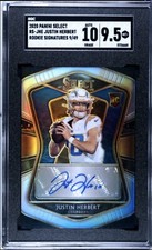 JUSTIN HERBERT 2020 PANINI SELECT ROOKIE SIGNATURE PRIZM /49 SGC 9.5  AUTO 10