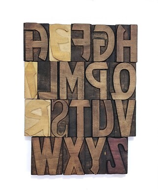 Single Vintage Letterpress Different Letter Style Select Any of your Choice