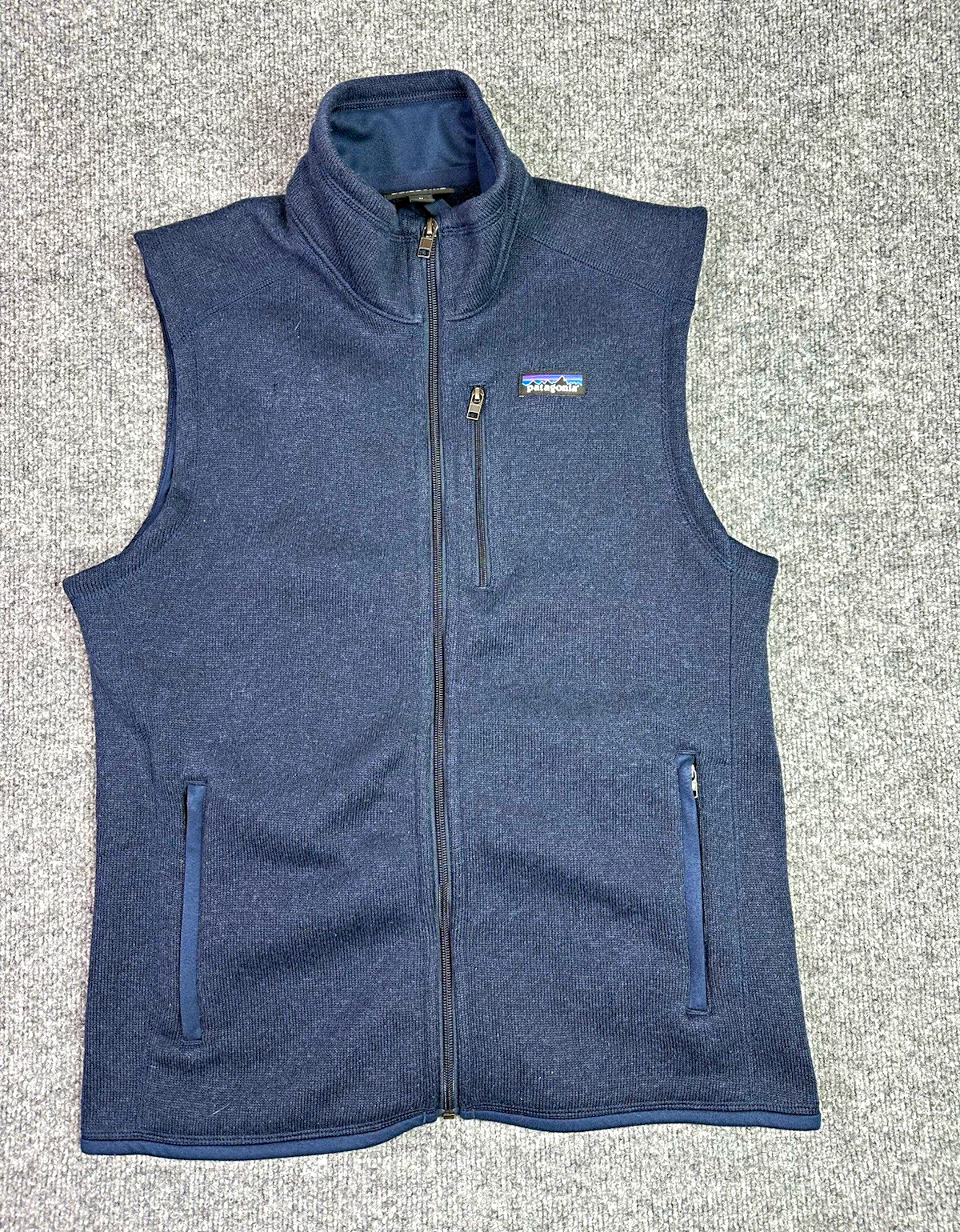 Patagonia Better Sweater Men’s Full Zip Vest Blue M small rip on chest area - product detail image 1