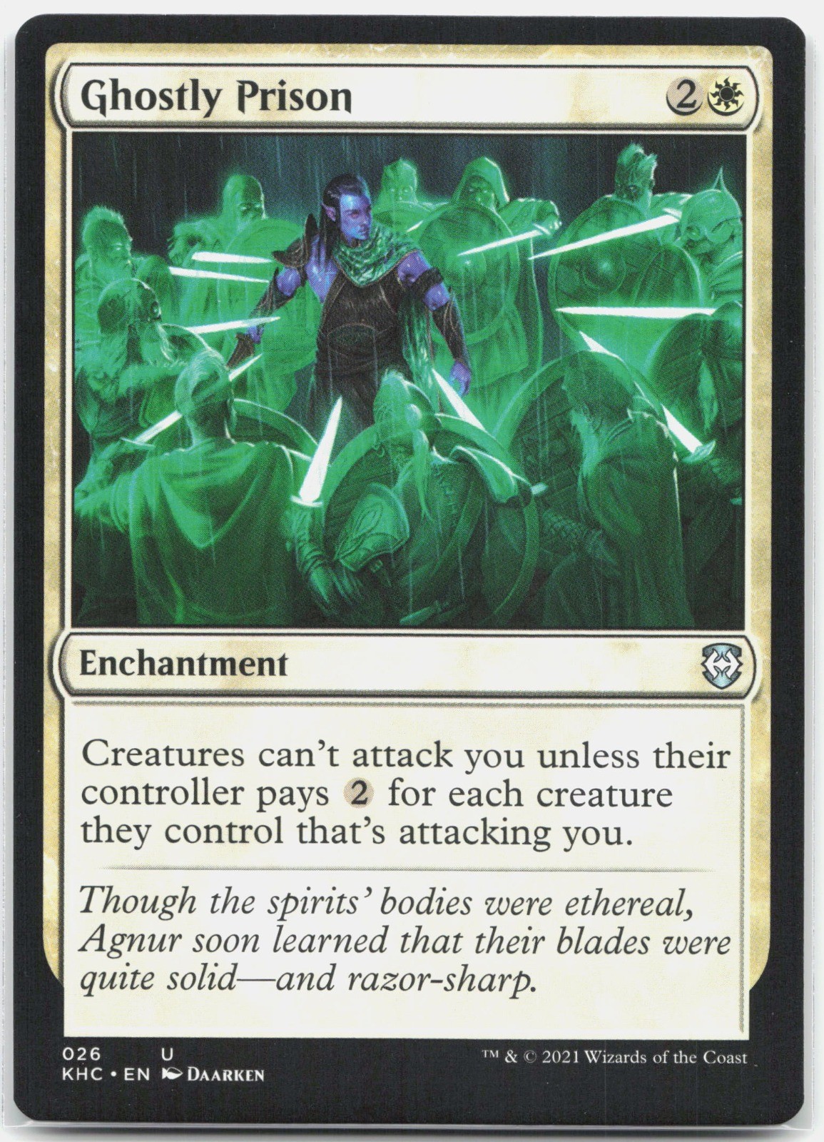 Ghostly Prison U Commander: Kaldheim KHC 26 2021 NM