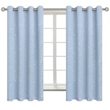 Star Room Darkening Curtains for Kids Bedroom - Grommet Thermal Insulated Sil...