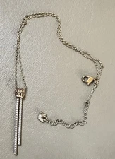 Swarovski Swan Lifelong Y Drop Knot Pendant Elegant Dainty Necklace Rose Gold