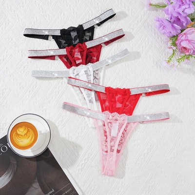 5er Set Strings florale Spitze Größe 1XL - Mehrfarbig Damen