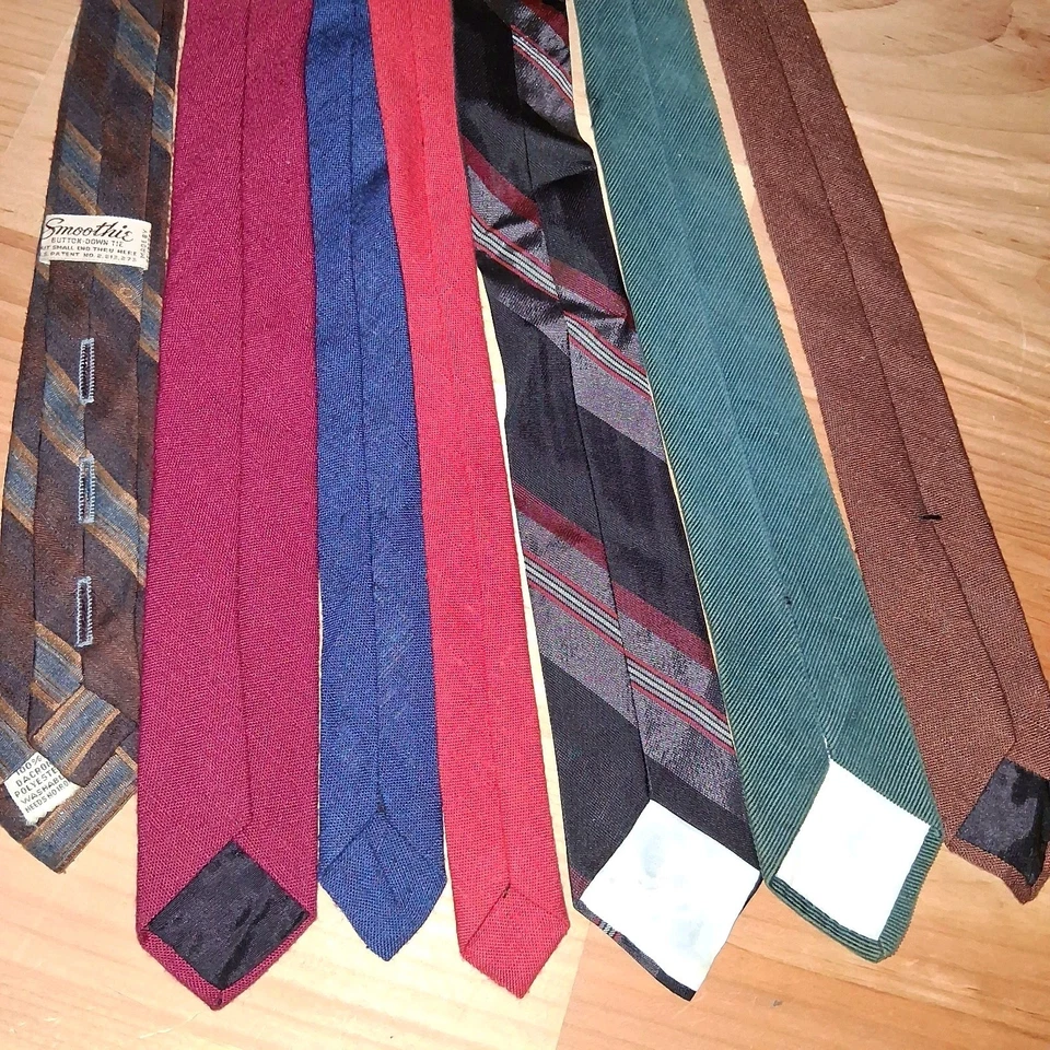 LOTE 7x Corbata Vintage Rayas DE COLECCIÓN SKINNY Clip On Brittsport Años 50 Rockabilly Lino Foto 2 de 4