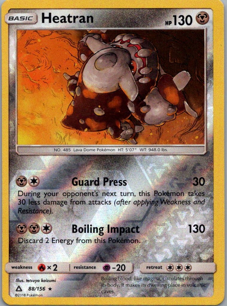 Pokemon TCG Heatran 88/156 Ultra Prism Rev Holo LP