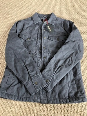 Jeremiah Ramsey Quilted Cotton Shirt Jacket Navy Lined Small
