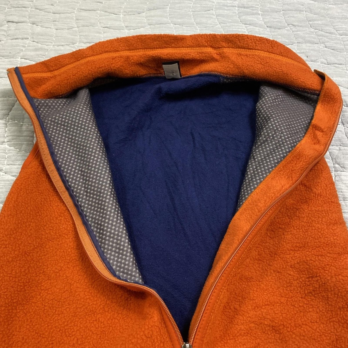 Vintage Patagonia Vest Mens Medium Orange Fleece Full Zip Made USA
