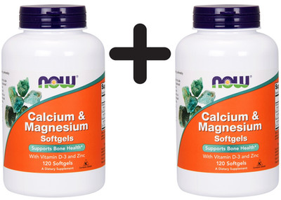 2 x NOW Foods Calcium & Magnesium with Vit D and Zinc - 120 (129,12 EUR/kg)