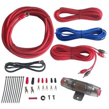  True 8 Gauge Car Audio Cable Amp Wiring Kit- 2 Channel CCA Power Cable 8AWG