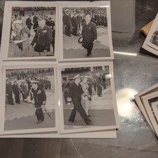 Lot of 4 Black White Military People Paper Photographs, Unframed